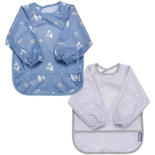 BIBaDO Mess Proof Baby Bib, 2 Pack Long Sleeve Bib, 6 month - 3 Years, Waterproof Bibs for Toddlers, Machine Washable