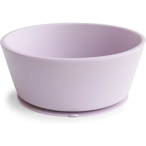 mushie Silicone Suction Bowl | BPA-Free Non-Slip Design (Soft Lilac)