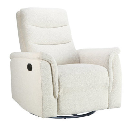 Nature's Plush Tillie Swivel Recliner In Cream Boucle | Wayfair