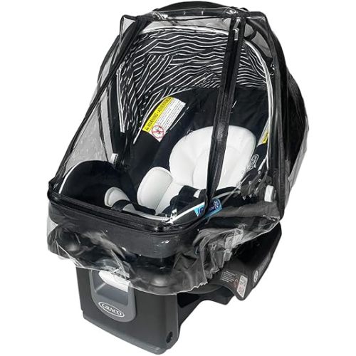 SASHA'S Rain Cover for Graco Snugride 30 & 35 Infant Car Seat - Wind and Weather Shield, Clear Design, Maxium Coverage (Infant Carrier not Included)