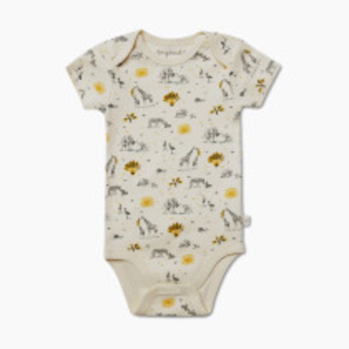 Tiny Kind Printed Short Sleeve Organic Cotton Bodysuit - Safari Family, 0-3 M