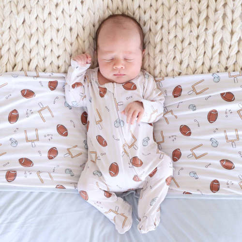 Tiny Touchdowns Zipper Footie | Neutral