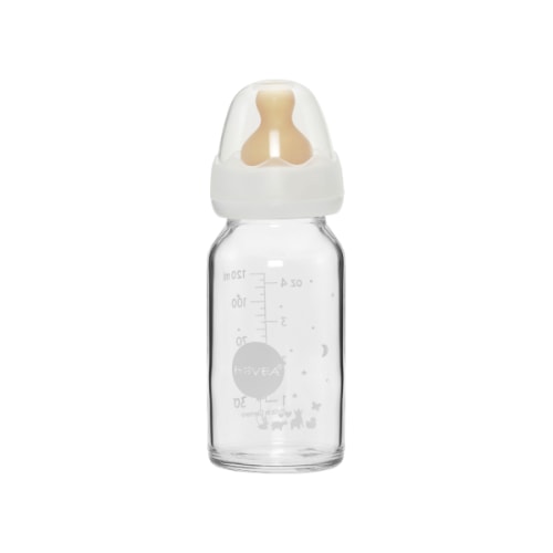 Hevea Standard Neck Glass Baby Bottles- 120ML/ 4oz, Single – The Natural Baby Company