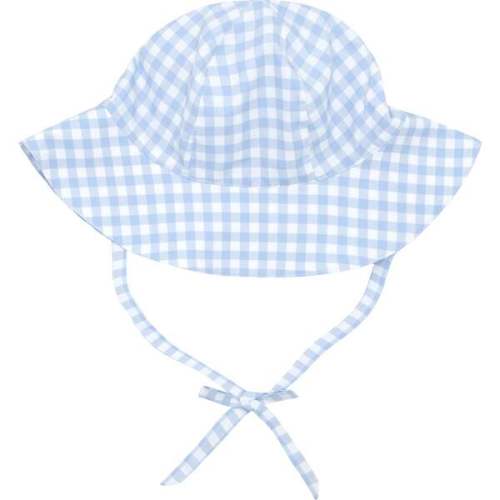 Unisex Baby Oasis Blue Gingham Sun Hat - Minnow | Maisonette