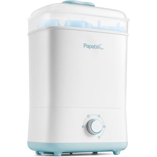 Papablic Baby Bottle Sterilizer and Dryer, Esterilizador De Biberones, Electric Steam Sterilizer for Baby Bottles, Pacifiers, and Pump Parts, Large Capacity 10 Bottle, Fast Sanitizes and Dries Bottles