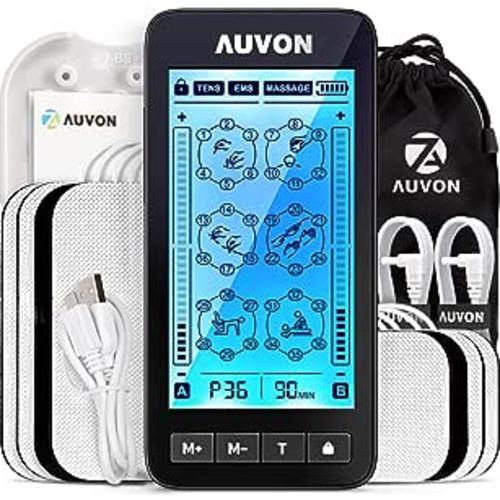 Wearables, Auvon Dual Channel Tens Unit Muscle Stimulator Family Pack Nwt