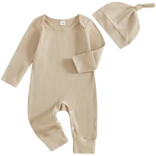 CIYCUIT Newborn Baby Boy Girl Romper Clothes Infant Solid Ribbed Onesie Bodysuit Jumpsuit Outfits