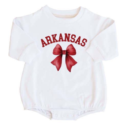 University of Arkansas | Bows Graphic Sweatshirt Bubble Romper