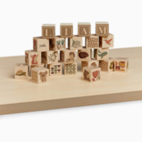 Loomsake Wooden Alphabet Blocks - Grey