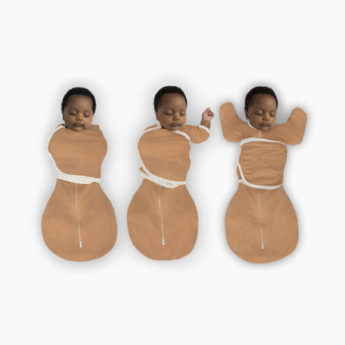 Omni Swaddle Sack with Arms Up Half-Length Sleeves and Mitten Cuffs - Heathered Butterum