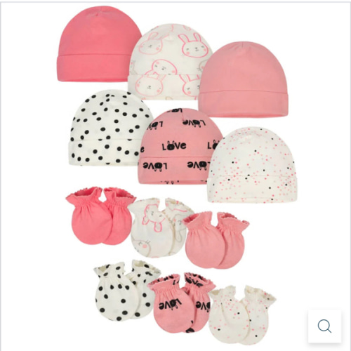 12-Pack Baby Girls Bunny Cap and Mitten Set – Gerber Childrenswear