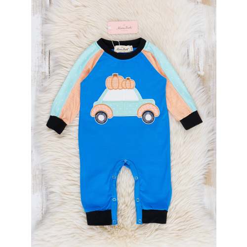 Blue Pumpkin Car Romper