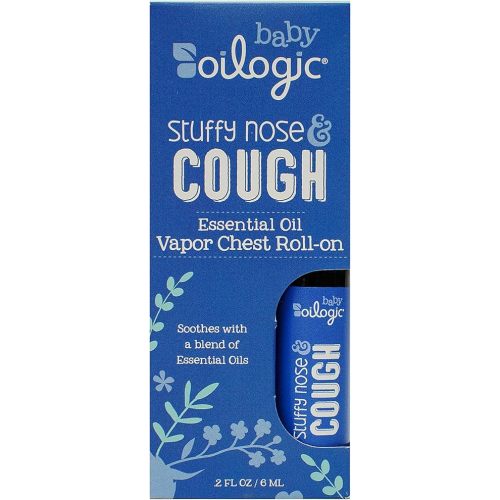Oilogic Baby Bath Essentials Stuffy Nose and Cough Roll-On for Babies & Toddlers, Essential Oil Breathe Blend - Naturally Soothes with 100% Pure Lavandin, Orange, Eucalyptus Oil - (6 mL)