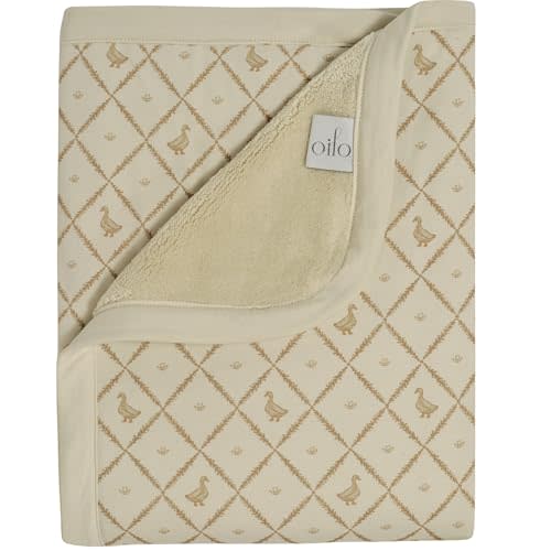 Oilo Duck Baby Blanket, Vintage Duck Baby Blanket with Ultra, Soft Plush Backing & Organic Cotton Jersey Print, Double, Layered 30x40 Blanket for Newborns & Toddlers