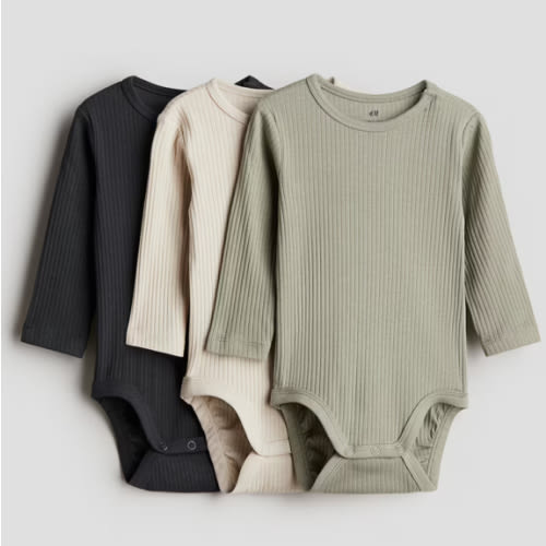 3-pack Ribbed Bodysuits