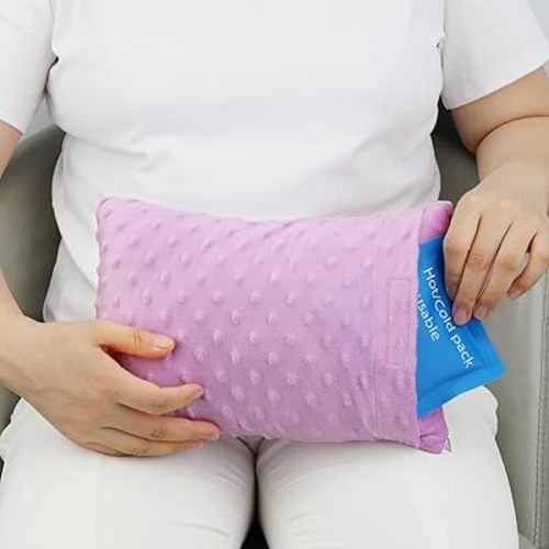 Tummy Tuck Pillow with Pocket Hysterectomy Pillows Hysterectomy Recovery Must Haves Gifts for Abdominal Surgery Tiny Cough Cushion Minky Dot Lavender
