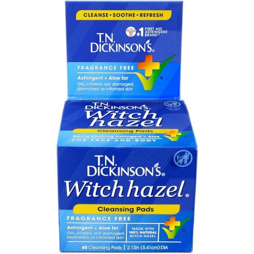 T.N. Dickinson's Witch Hazel Cleansing Pads, 60 Count