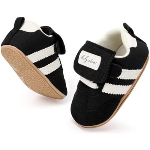 BACSAC Baby Shoes for Boys Girls Non Slip Low Top Infant Walking Shoes Breathable Comfort Toddler Walker Shoes Pull On Newborn Baby Sneakers 3 6 9 12 Months