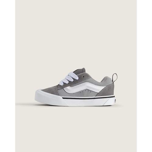 Little Kids Knu Skool Shoe in Pewter Grey / White | Vans