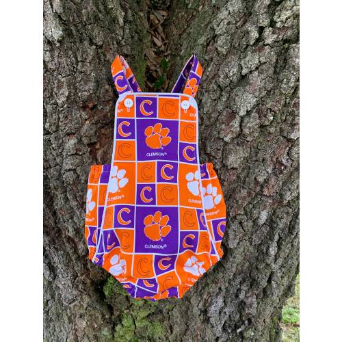 FREE SHIPPING! Vintage Style Baby Romper for Boy or Girl Inspired by Clemson