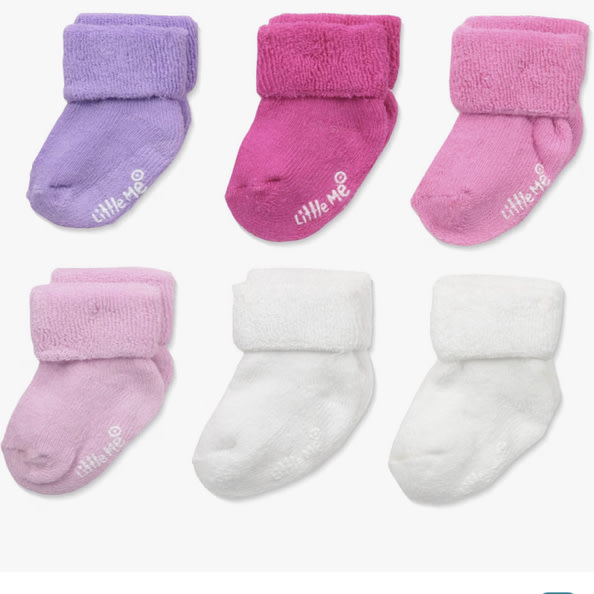 Little Me baby-girls 6 Pack Variety Socks