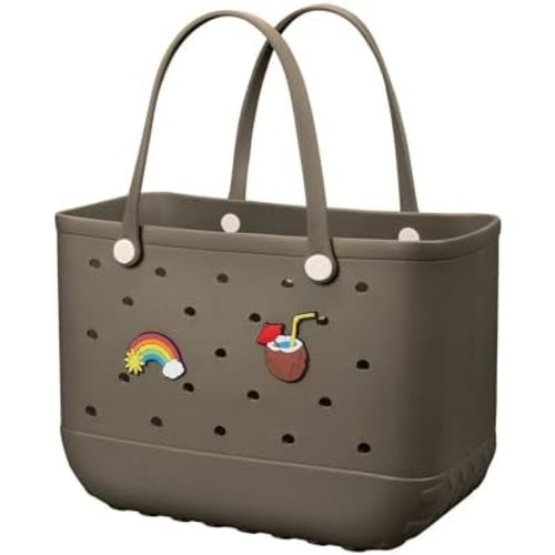Beach Bag Rubber Tote Bag - Waterproof Travel Bag for Women Washable Tote Bag Handbag for Sports Beach Market Pool