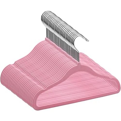 GoodtoU Kids Hangers Velvet Baby Hangers Non Slip Pink Toddler Infant Hangers 20 Pack Baby Clothes Hangers for Closet