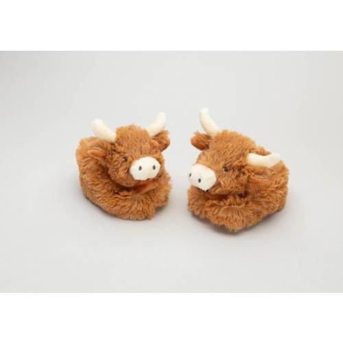 Highland Cow Slippers, Newborn First Slippers, Booties, Baby Shower Gift, New Baby Gift, New Mum, Christening, Keepsake