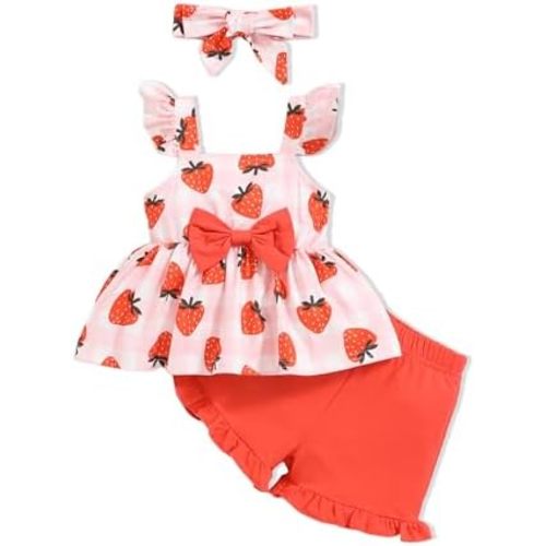 Toddler Baby Girls Summer Clothes Infant Outfits Tank Top Shirt Cute Shorts Set