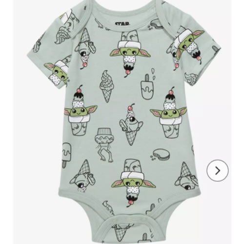 Star Wars The Mandalorian Grogu Ice Cream Allover Print Infant One-Piece - BoxLunch Exclusive | BoxLunch
