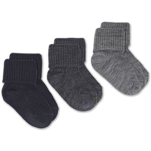 Woolino Wool Baby Socks, Washable Merino Wool Infant Toddler Kids Socks, Newborn to 8 Years (Pack of 3)