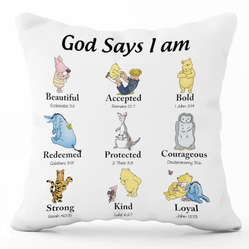 Winnie Baby Nersery Stuff-The Pooh Nursery Decor-Winnie Pillow Case- 18x18 Inch Throw Pillow Cover Case quare Couch Pillow Cover-Gift for Daughter Son Kids Christmas