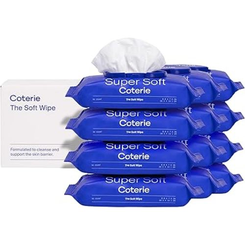 Coterie Baby Soft Wipe for Sensitive Skin, Hydrating Moisturizers and Emollients, Made with Cotton, Plant-Based & Plastic-Free Fibers, Hypoallergenic, Clean Gentle Baby Essentials, 12 Pack, 672 Count