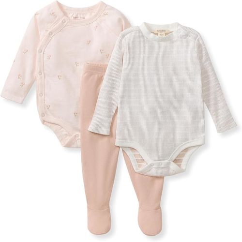 Burt's Bees Baby Unisex 3-Piece Bodysuit and Pant Set, 100% Organic Cotton Infant Outfit