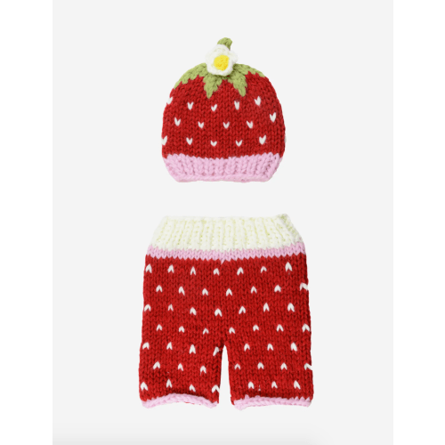 Addie Strawberry Hat & Pant Set