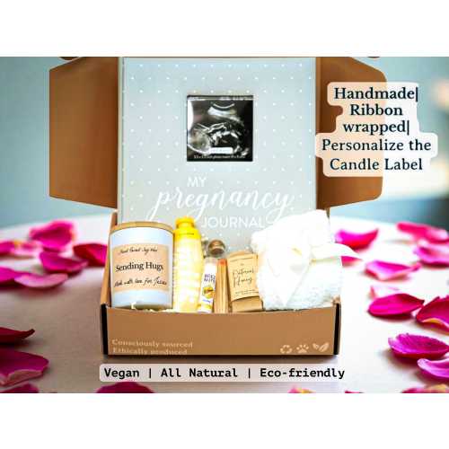 Pregnancy Care Package for Expecting Mom with Journal, Pregnancy Pamper Gift Box, New Mom To Be Care Package, Mommy to be Pregnancy Gift Set