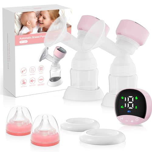 HEYAXA Breast Pump Wearable, Wireless Pump with Comfortable Sealed Flange-24mm, 4 Modes & 12 Levels Electric Pump Portable, Low Noise, Smart Display (Pink)