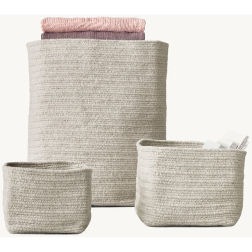 Heathered Wool Storage Basket