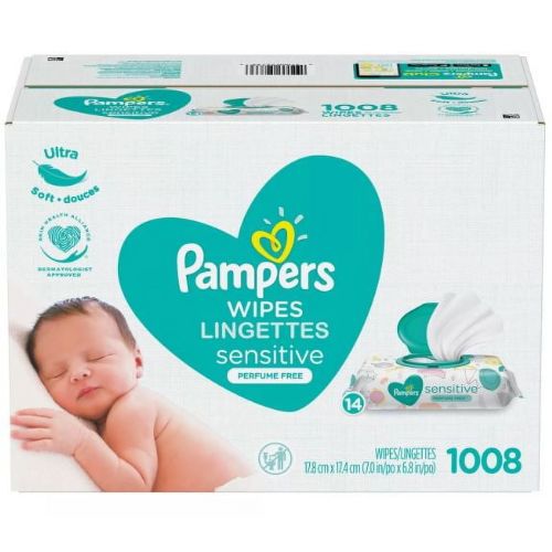 Pampers Baby Wipes Sensitive Perfume Free 14X Pop-Top Packs 1008 Count