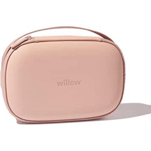 Willow Breast Pump Carrying Case, Dusty Pink, Use with Hands Free Wearable Breast Pumps, Ultra Durable Hard Shell Breast Pump Case with Removable Tray, Compact and Discreet