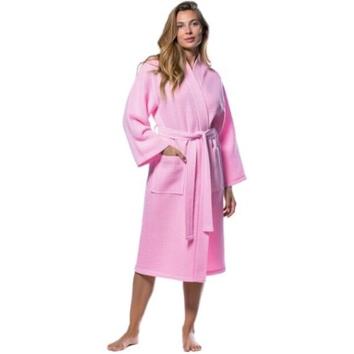 Turquaz Lightweight Full-Length Robes For Women Waffle Kimono Bathrobe - Soft, Fast-Drying, Long-Lasting Cotton Blend Unisex