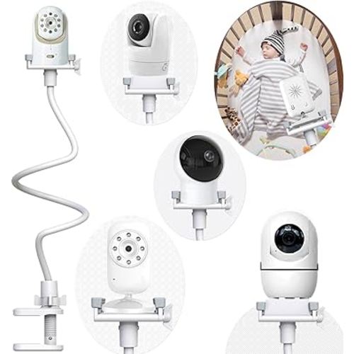 Baby Camera Mount Flexible Baby Monitor Holder Stand Compatible with Nanit Pro,Vetch,eufy, HelloBaby HB65/HB66/HB248,ANMEATE SM935E, Infant Optics DXR-8 Pro,Any Cameras with 1/4" Screw Stand