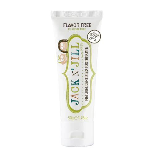 Jack N' Jill Natural Toothpaste for Babies & Toddlers - Safe if Swallowed, Xylitol, Fluoride Free, First Toothpaste, Makes Tooth Brushing Fun for Kids - Flavor Free, 1.76 oz (Pack of 1)