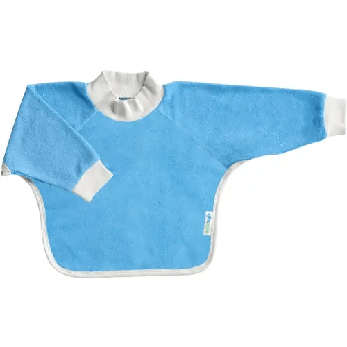Kiddologic bibit-all Baby & Toddler Long Sleeved Full Coverage Pullover Waterproof Terry Bib (6-12 months (infant), sky blue)