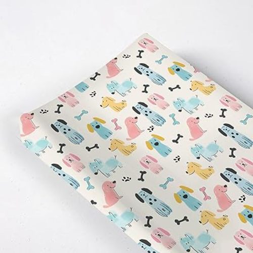 Cartoon Dogs Pattern Baby Changing Pad Cover, Unisex Dog Nursery Diaper Changing Table Pad Mat Sheet for Boys Girls-16x32