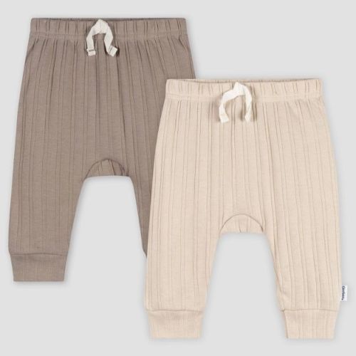 Gerber Baby 2pk Jogger Pants - Tan 0-3M