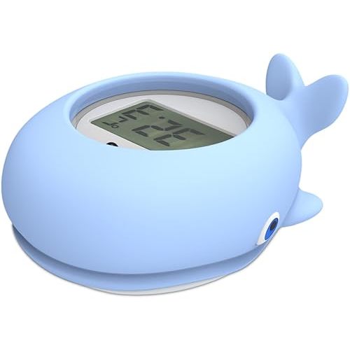 Baby Bath Thermometer with LED Display and Temperature Warning, Digital Room Thermometer & Fahrenheit Water Temperature Thermometer, Infant Bath Toys Floating Toy Safety Thermometer for Kids Newborn