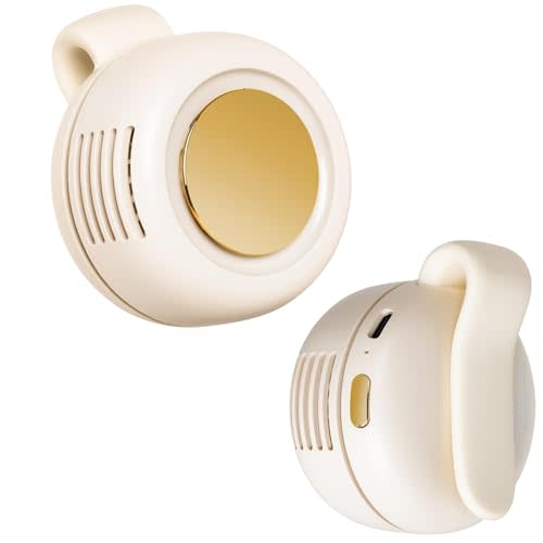 FIGILIFE Portable Silent Mini Bladeless Electric Fan Clip on Small Bladeless Clip On Fan for Shirt,2025 New Adjustable 3-Speed Suspended Waist Fans, For Outdoor & Travel & Office, Travel Accessories