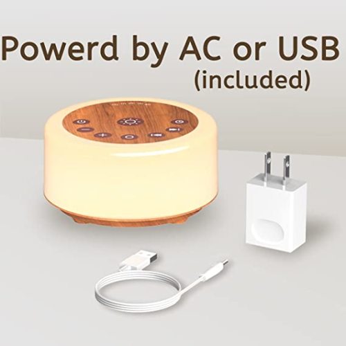 ColourNoise Sound Machine White Noise Machine 12 Colors Night Lights Brown Noise Machine with 30 Soothing Sounds Sleep Sound Machine with 5 Timers Portable for Home Travel and Office(Wood Grain) - R-Wood Grain