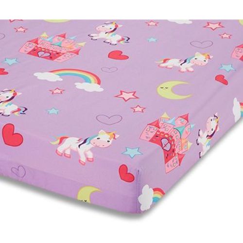 Everyday Kids Unicorn Dreams Fitted Crib Sheet – Soft Microfiber, Fits 28x52" Mattress, Breathable Baby Girl Nursery Sheet